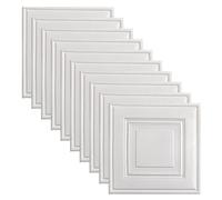 10 PCS 3D Wall Panels 35x35cm Brick Wall Sticker, DIY Self Waterproof Stone Effect Soft Foam Panels for Kitchen Kids Room Living Room Bedroom-White