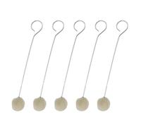 10 Pcs 4.9 Inch Wool Daubers Ball Brush for Leather Dyeing - Metal Handle Dye Applicator for Leathercraft DIY Projects