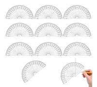 10 PCS 4 Inches Plastic Protractors 180 Degree Protractor for Students Teachers Office School Drafting and Measuring Math Tool for Angle Measurement with Semicircle