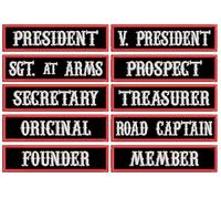10 Pcs 4" Wx1 H Officer Title Rank Vest Patches President VP Rocker Rider Motorcycle Biker Patches Name Jacket Patches Appliqued (D)