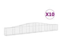 (10 pcs, 400 x 30 x 40/60 cm) vidaXL Arched Gabion Basket Stone Basket Gabion Retaining Wall Galvanised Iron