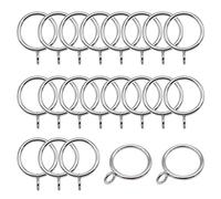 10 PCS 45mm Silver Durable Iron Metal Curtain Rings Curtain Pole Rings with Eyelet Loops Drapery Hoops Accessories