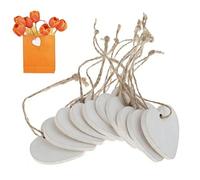 10 PCS 4cm*4cm White Wooden Love Hearts with String, Valentines Decorations, Wooden Hearts for Crafting,Durable Hanging Love Heart for Anniversary and Valentines Day Decorations