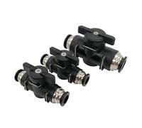 10 Pcs 4mm 6mm 8mm 10mm 12mm Pneumatic Push in Quick Joint Connector Hand Valve to Turn Switch Manual Ball Current-limiting(BUC 6MM,10 PCS)