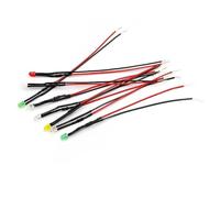 10 Pcs 4mm Pre-Wired Emitting Diodes With Resistance Bulb Lights 3V 5V6V9V 12V 24V 36V 48V 60V 110V 220V(Clear-blue,24V)