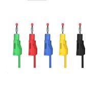 10 Pcs 4Mm Pure Copper Banana Nickel Plated Insulated Stackable Connectors With Safety Covers For Lab Audio Testing Equipment