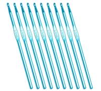 10 Pcs 5 mm Crochet Hook, Crochet Hooks Set, Blue Smooth Crochets Needle, Aluminum Ergonomic Handle Crochets, for DIY Craftings to Beginners, Kids, Teenagers, Adults and Elderlies