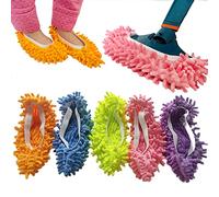 10 PCS 5 Pairs Dust Duster Mop Slippers Shoes Cover, Multi Function Washable Microfiber Foot Socks Floor Cleaning Shoes Cover for House Kitchen Office