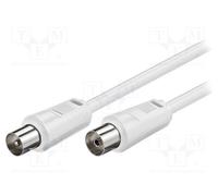 10 pcs : 50910 - Cable, 75Ω, 0.5m, coaxial 9.5mm socket,coaxial 9.5mm plug, whit