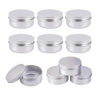 10 PCS 50ml Aluminum Tin Jars,Balm Containers Travel Jars Containers Cosmetics Containers Pots Empty Cosmetic Containers with Screw Cap Lid for DIY Crafts Cosmetics Salve Cream Candle Lip Balm Travel