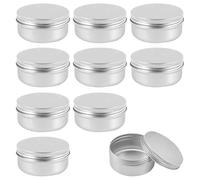 10 PCS 50ml Aluminum Tin Jars Balm Containers Travel Jars with Screw Cap Lid for DIY Crafts Cosmetics Salve Cream Candle Lip Balm