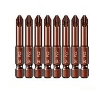 10 Pcs 50mm PZ2 Impact Screwdriver Bits Set Heavy Duty, 1/4 Inch Hex Shank | Forged Precision Tips and Heat-treated Torsion Steel, Magnetic Pozidriv Driver Bits for Electrician & DIY Repair