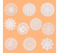 10 PCS 6 Inch White Lace Doilies for Table Vintage Crochet Doilies for Tables Round Fabric Placemats Handmade Cotton Lace Coasters, Rustic Table Decors for Kitchen, Dining Room, Living Room, Bedroom