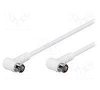10 pcs : 67341 - Cable, 75Ω, 1.5m, F plug angular 'quick',both sides, white