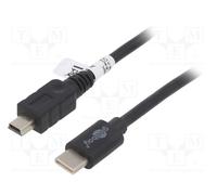 10 pcs : 67989 - Cable, USB 3.1, USB B mini plug,USB C plug, 0.5m, black, 0.48Gb