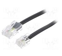 10 pcs : 68577 - Cable: telephone, flat, RJ11 plug,RJ45 plug, 6m, black