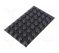 10 pcs : 7000001887 - Self-adhesive foot, H: 7.9mm, black, polyurethane, Dim: 16