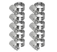 10 Pcs 8-16mm Hose Clips Adjustable, Stainless Steel Jubilee Clips for Securing Hose Connections Home Gas Pipe Flexible Hoses Pipe Tube