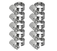10 Pcs 8-16mm Hose Clips Adjustable, Stainless Steel Jubilee Clips for Securing Hose Connections Home Gas Pipe Flexible Hose Pipe Tube