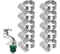 10 Pcs 8-16mm Stainless Steel Jubilee Clips Assorted,Hose Clips Adjustable Hose Clamp,Pipe Clamps for Securing,Home Gas Pipe Flexible HosePipe Tube