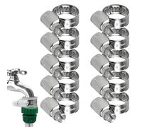 10 Pcs 8-16mm Stainless Steel Jubilee Clips Assorted,Hose Clips Adjustable Hose Clamp,Pipe Clamps for Securing,Home Gas Pipe Flexible HosePipe Tube