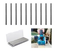 10 Pcs 82mm HSS Reversible Planer Blades, Carbide Electric Dual Cutting Edges Replacement Stainless Steel Solid Planer Knives Boxed Woodworking DIY Tool Compatible with Makita Bosch Hitachi
