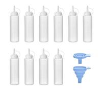 10 Pcs 8oz/250ML Squeeze Bottle with Nozzle Plastic Squeeze Bottles Sauce Bottles for Ketchup BBQ Salad Dressing Crafts & More BPA-Free Squeezy Bottle with Funnel Perfect for Kitchen Camping Dining
