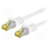10 pcs : 91090 - Patch cord, S/FTP, 6a, stranded, Cu, LSZH, white, 0.5m, 26AWG
