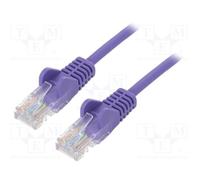 10 pcs : 95256 - Patch cord, U/UTP, 6, stranded, CCA, PVC, violet, 0.25m, 24AWG