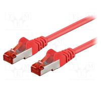 10 pcs : 95457 - Patch cord, S/FTP, 6, stranded, CCA, PVC, red, 0.25m, 27AWG