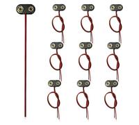 10 Pcs 9V Battery Clip Connector with 15 cm Flying, Battery Snap Connectors for Connection Cable LED Strip 9V Connector Buckle Plastic Housing, T-type (Black)