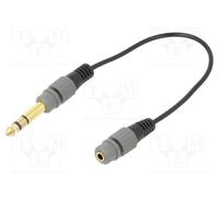 10 pcs : A-63M35F-0.2M - Adapter, Jack 3.5mm socket,Jack 6,3mm plug, 0.2m, black