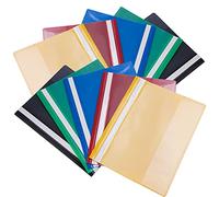 10 Pcs A4 Project Folder Plastic Wallets Presentation Project Folders Report Document Organiser Holder Case Plastic Document Files Transparent Cover Color Two Hole Binding Blip Assorted 5 Colours