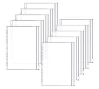 10 Pcs A4 Zip Wallets With 11 Binder Holes - Zipper Folders Plastic Storage Bags Pouch for Documents, Cosmetic, Jewelry Organizing