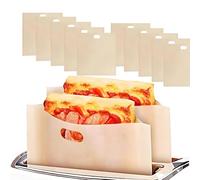 10 Pcs A5 Large Toaster Bags, Non-Stick, BPA-Free Reusable Toastie Bags for Grilled Cheese, Panini, Sandwiches, Heat-Resistant Toasting Sleeves