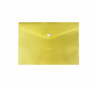 [10 PCS] - A5 Pastel Document Stud Wallet, Polypropylene Strong & Lightweight Waterproof Plastic Folder Envelope File for Document Organization in Homes, Schools, Offices - (Yellow)