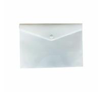 [10 PCS] - A5 Pastel Document Stud Wallet, Polypropylene Strong & Lightweight Waterproof Plastic Folder Envelope File for Document Organization in Homes, Schools, Offices - (White)