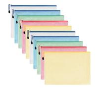 10 PCS A5 Plastic Wallets, Plastic Folders, Document Wallets, Zip Folders, Document Folder with Zipper for Office School Supplies (23.5 x 17.5 cm)