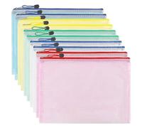 10 Pcs A5 Zipper Document Wallet Clear PVC Document Folder Plastic Bag 5 Colors for Storing Paper, Small Items, Cosmetic Supplies etc