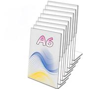 10 Pcs A6 Acrylic Sign Holder, Acrylic Poster Menu Holder Lean to Leaflet Display Stands, Poster Menu Holder for Office, Shop, Restaurant