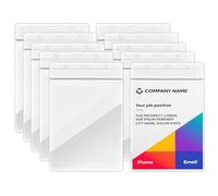 10 Pcs A6 Vertical Clear Id Badge Card Holders - PVC Waterproof Plastic Lanyard Id Card Holders 17 X 11.5 cm Card Sleeve Holds 145 X 105 mm for Passport Id Cards Work Conference