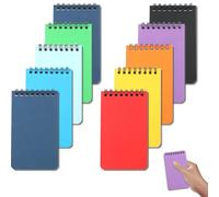 10 PCS A7 Pocket Notebook, 7.6x12.7cm Top Spiral Memo Pads Wirebound Small Steno PadLined Bulk Note Pads Bright Pressboard Cover Assorted Colors for School Office Travel Note Taking Journaling