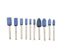 10 Pcs Abrasive Mounted Stone Grinding Wheels for Rotary Tool, 3mm Shank Polishing Points Set for, DIY Metal Wood Jade Grinding and Polishing Accessories(Blue)