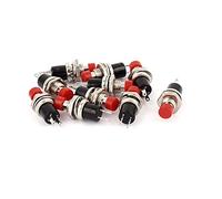 10 Pcs AC 125V 3A Normally Open Red Cap Momentary Push Button Switch Contactor