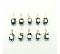 10 Pcs AC 125V 3A ON/ON 2 Position 2P2T DPDT 6 Pins 5mm Toggle Switch SMTS-202