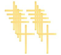 10 Pcs Acrylic Cross Cupcake Toppers Golden Baptism Cake Pick Toppers First Holy Communion Cupcake Topper Religious Wedding Cake Decorations