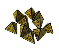 10 Pcs Acrylic D4 Dices Polyhedral Dices Set for Card Games Math Teaching Yellow, 19mm