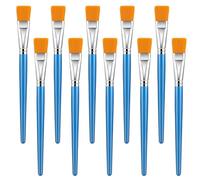 10 Pcs Acrylic Paint Brushes 1 Inch Flat Paint Brushes for Acrylic Painting Flat Watercolor Brushes with Wooden Handle for Watercolor Oil Crafts Face Body Art Professional Artist Brushes