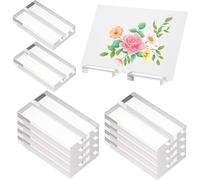 10 Pcs Acrylic Place Card Holders, 2 Inch Acrylic Card Holder, Menu Holders for Tables, Wedding Sign Display for Photos Table Numbers Exhibition, Office, Restaurant, Business