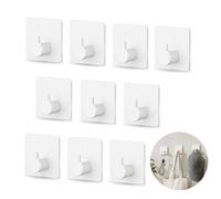 10 Pcs Adhesive Hook, 4.5x4.5cm Kitchen Hooks, Waterproof Towel Hooks | Adhesive Wall Hooks for Bathroom, Kitchen, Bedroom, Door, Wardrobe, Office